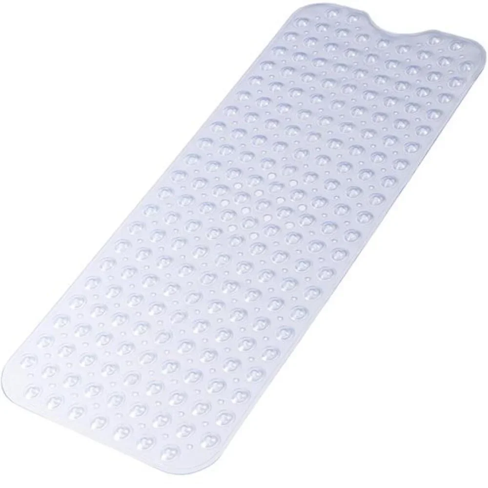 Extra Long Non Slip Bathtub Mat 40x16 Suction Cup Machine Washable Bath Mat
